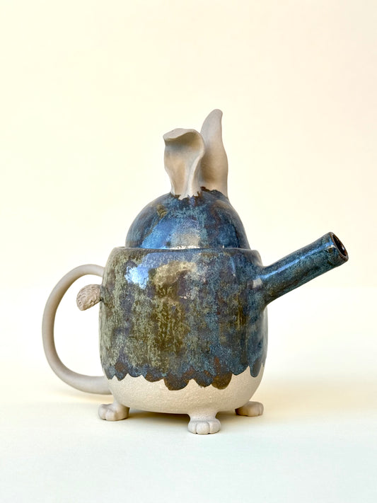 Teapot Green Paws