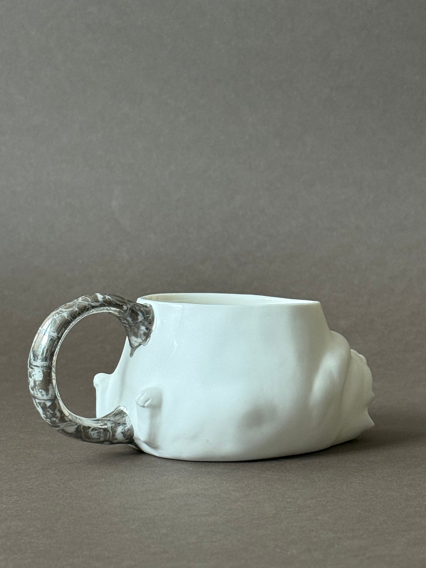 Porcelain Cat with platinum marble tail