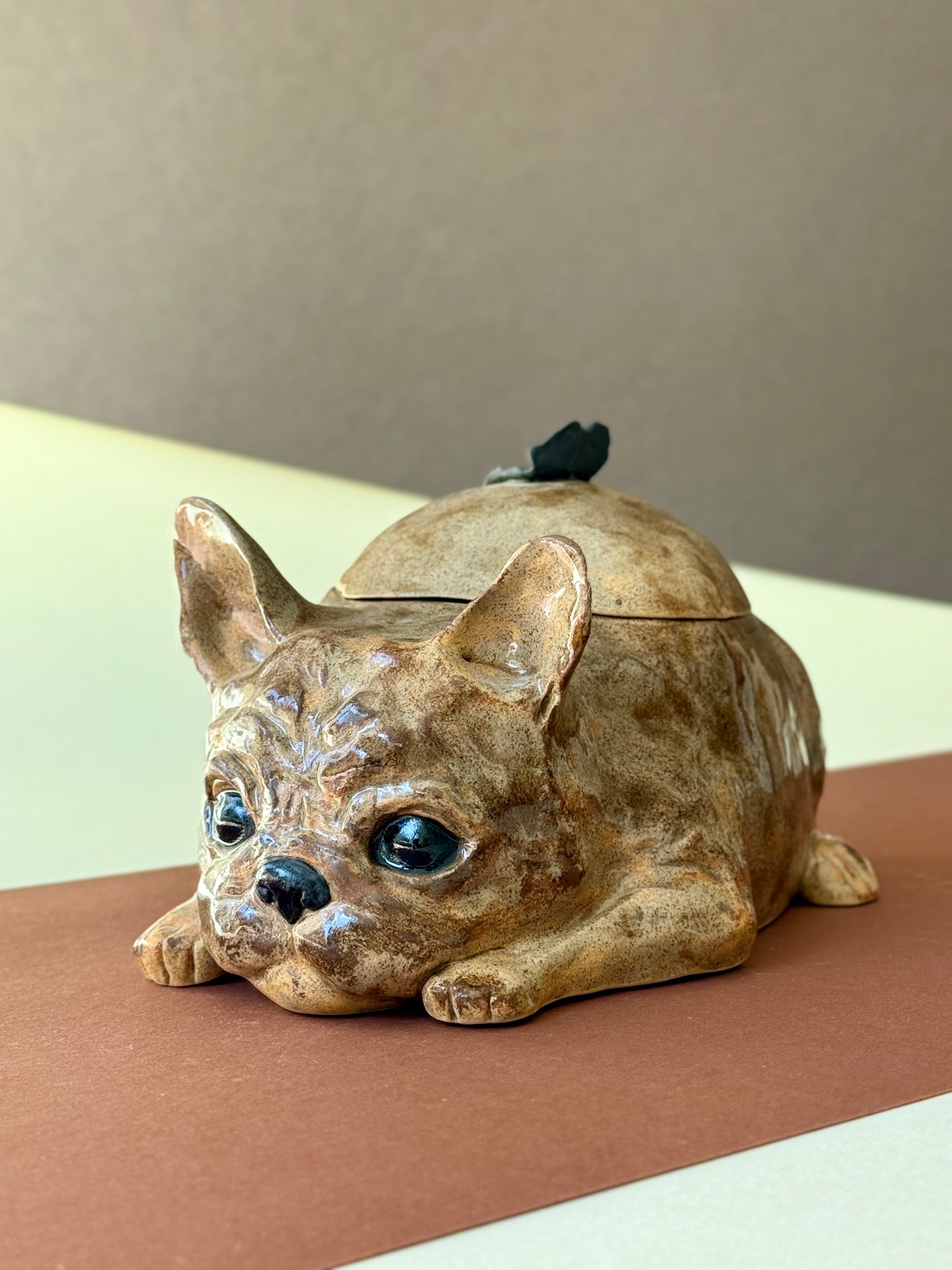 Vase with lid French Bulldog