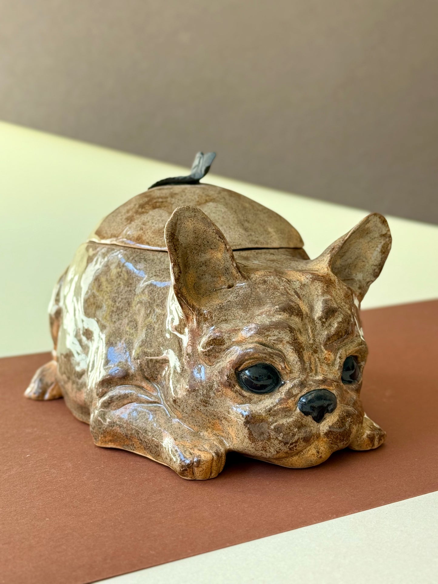 Vase with lid French Bulldog