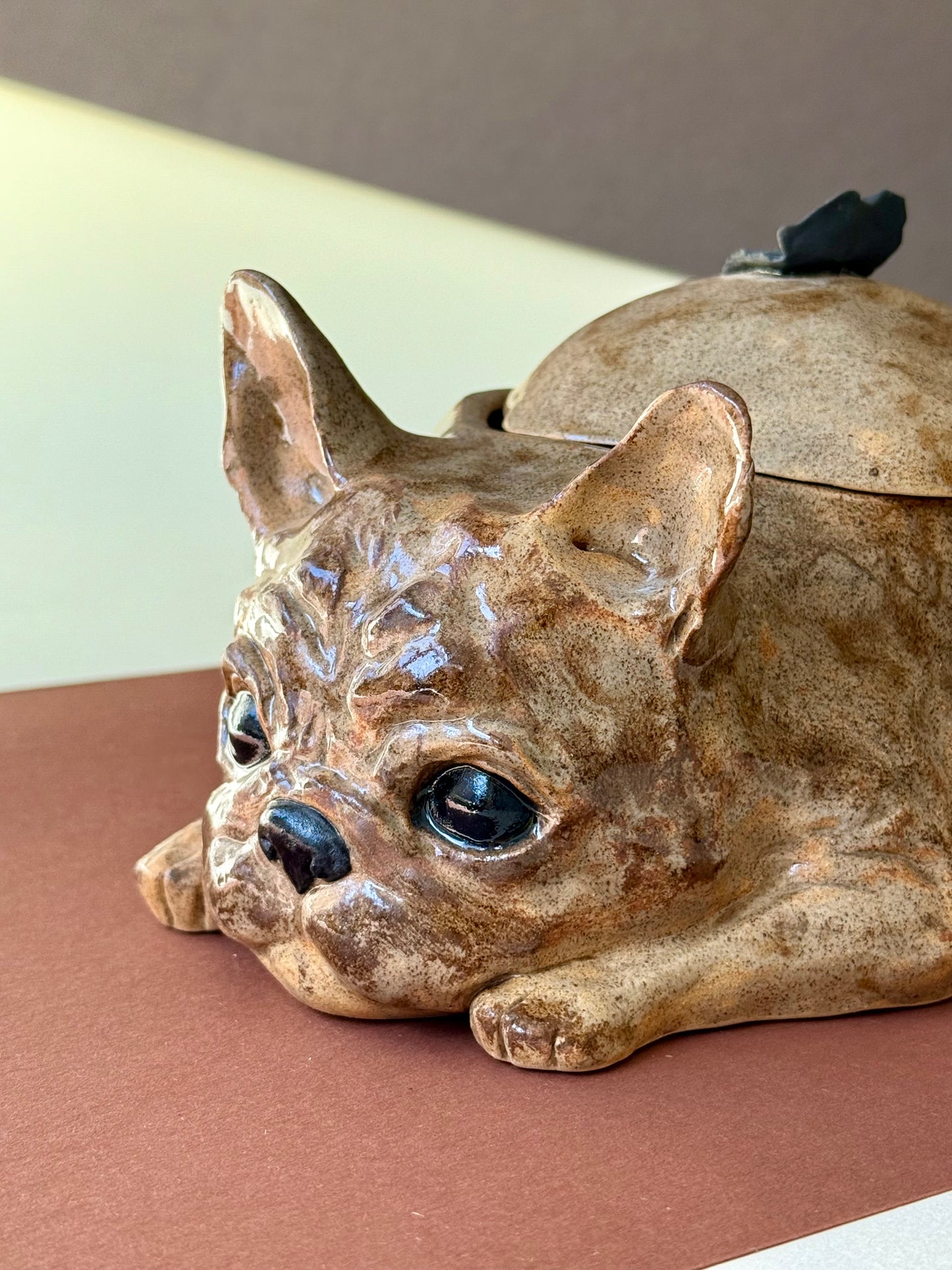 Vase with lid French Bulldog