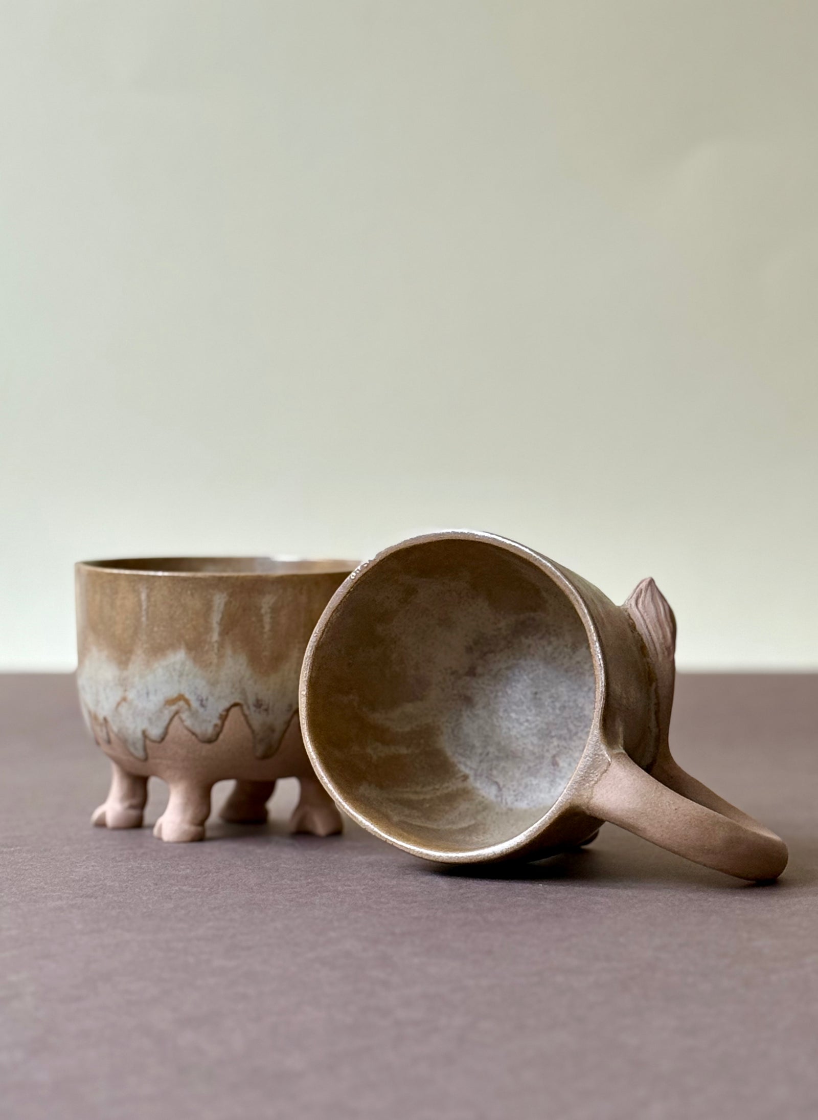 Cups Beige Cows