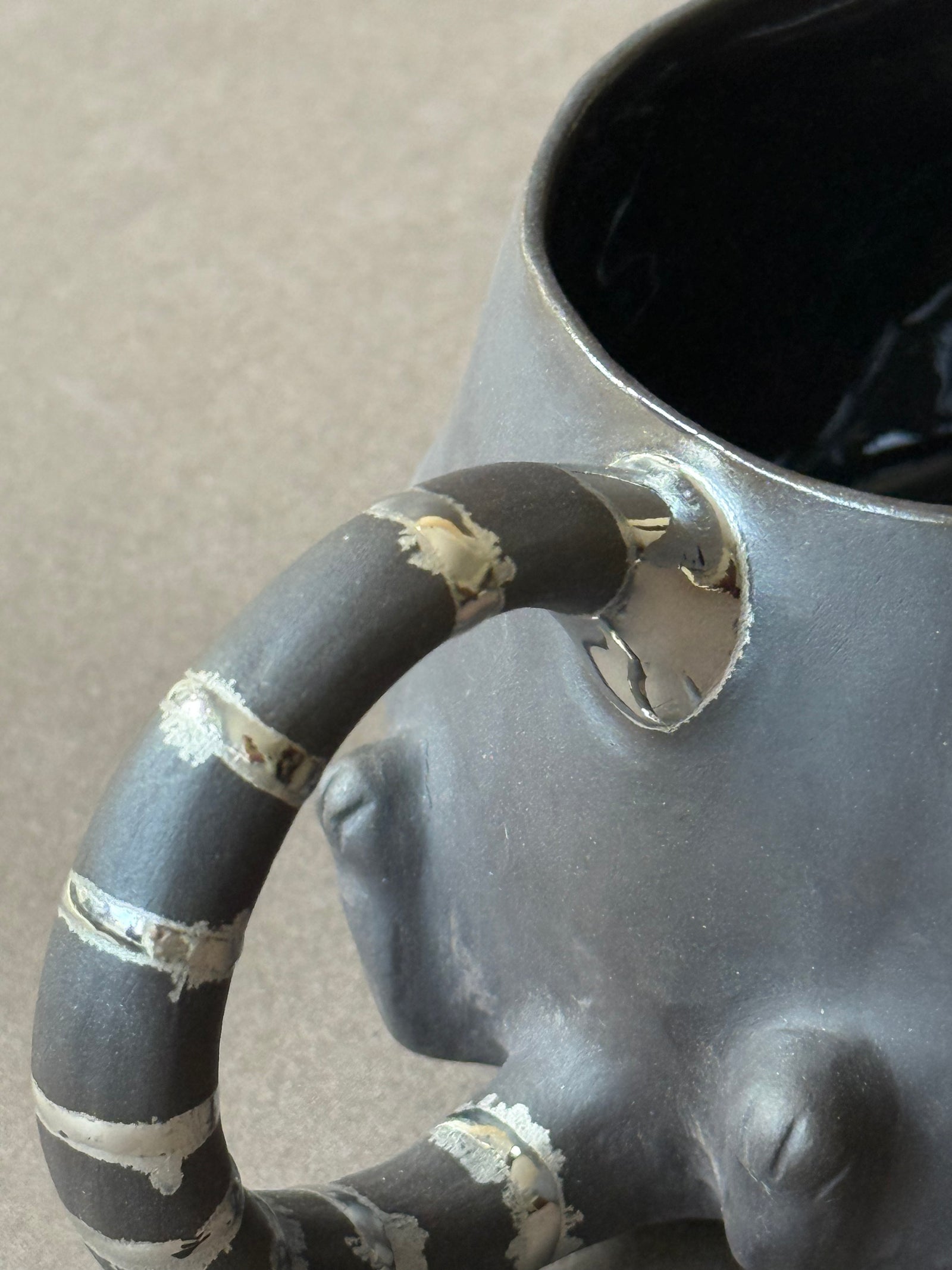 Semi-porcelain Cat with platinum striped tail